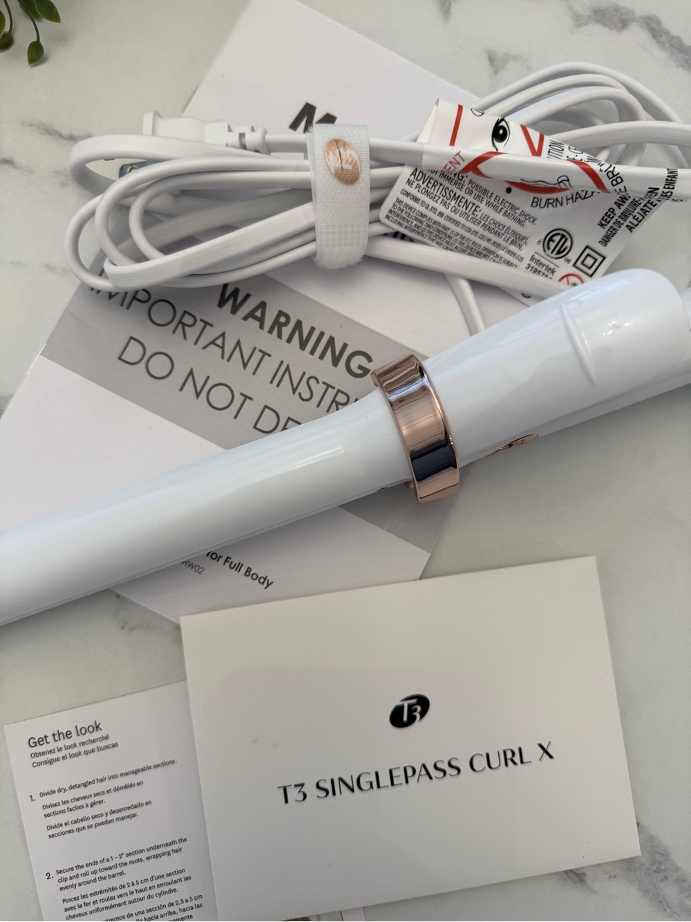 T3 SinglePass Curl X 1” Ceramic Extra Long Barrel Curling Iron New - Picture 3 of 3